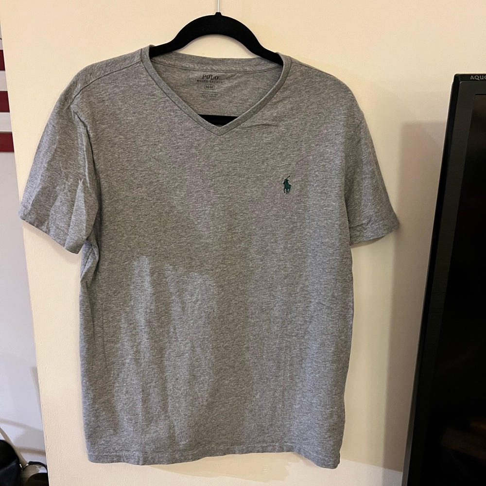 Polo by Ralph Lauren Heather Gray V-Neck Tee